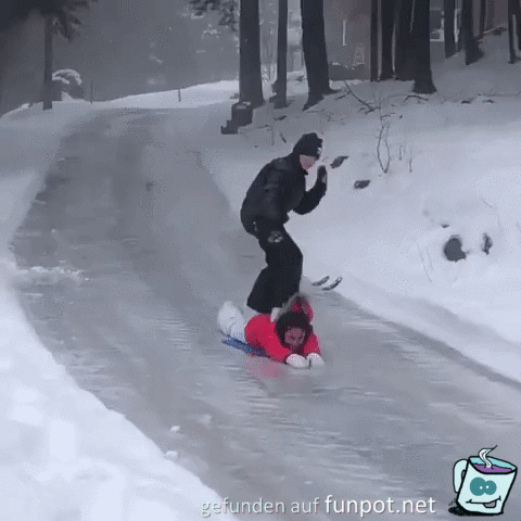 Menschliches Snowboard