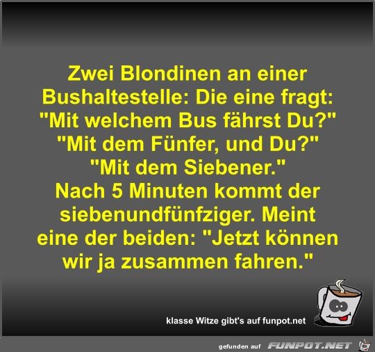 Zwei Blondinen an einer Bushaltestelle