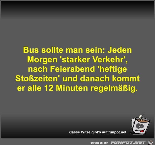 Bus sollte man sein