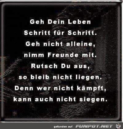 geh dein Leben geh dein Leben