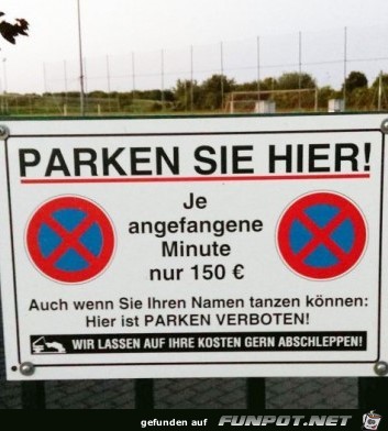 Parken Sie hier Parken Sie hier