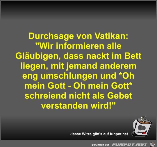 Durchsage von Vatikan Durchsage von Vatikan