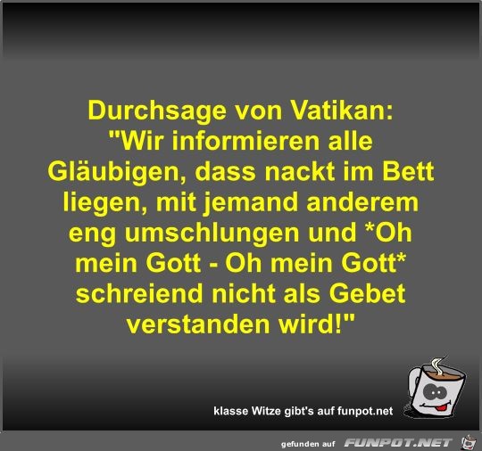 Durchsage von Vatikan