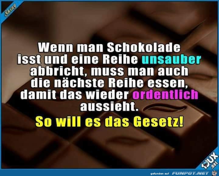wenn man Schokolade isst wenn man Schokolade isst