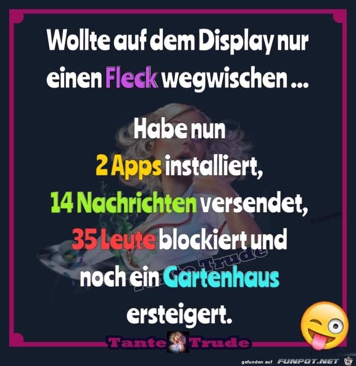 wollte auf dem display