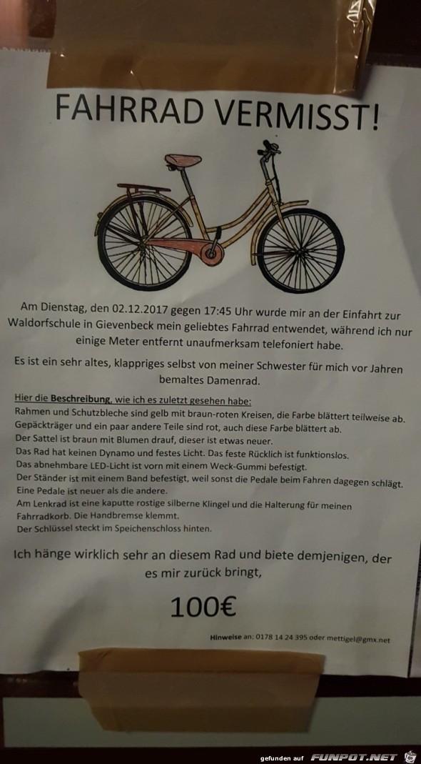 Vermisse mein Rad