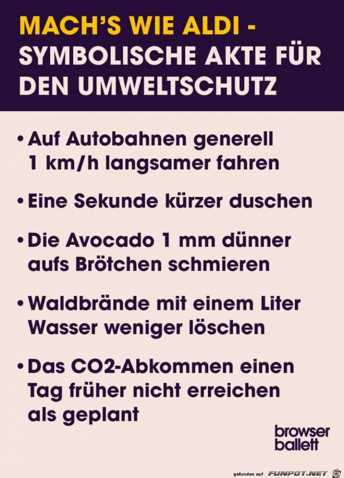 Umweltschutz wie bei ALDI