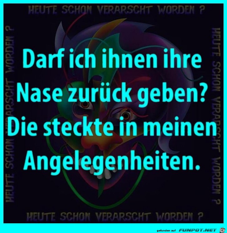 Nase zurückgeben Nase zurückgeben
