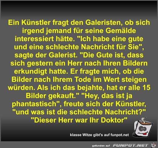 Ein Künstler fragt den Galeristen Ein Künstler fragt den Galeristen