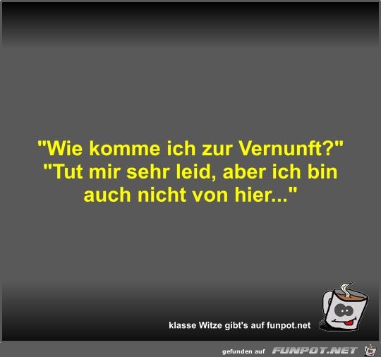 Wie komme ich zur Vernunft? Wie komme ich zur Vernunft?