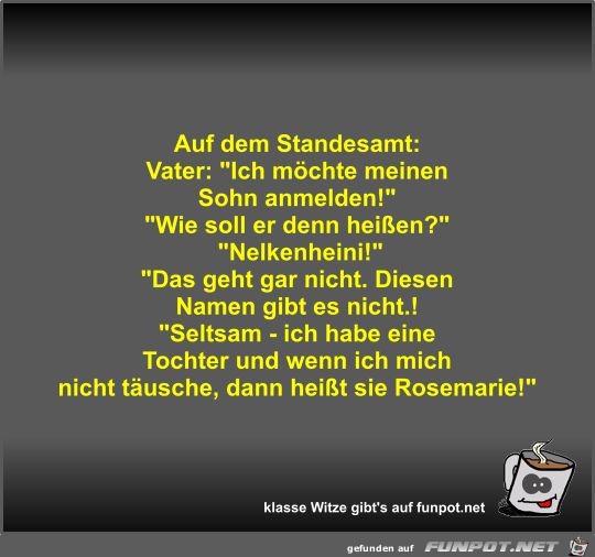 Auf dem Standesamt Auf dem Standesamt