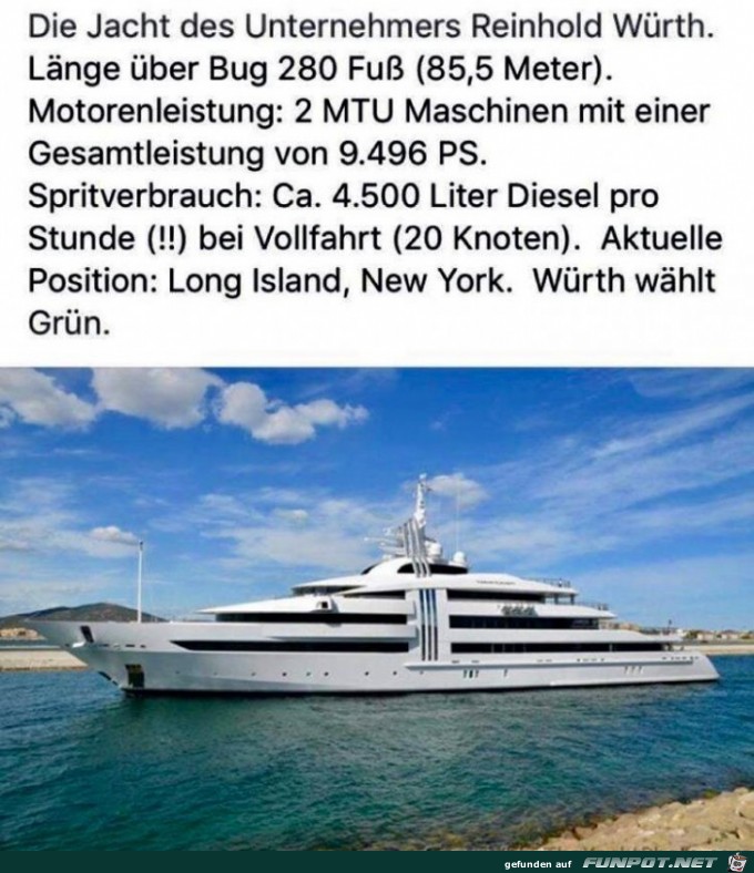 Die Yacht von Würth Die Yacht von Würth