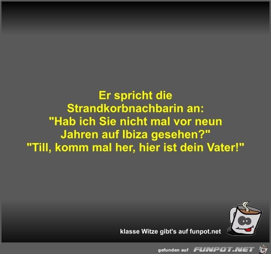Er spricht die Strandkorbnachbarin an Er spricht die Strandkorbnachbarin an