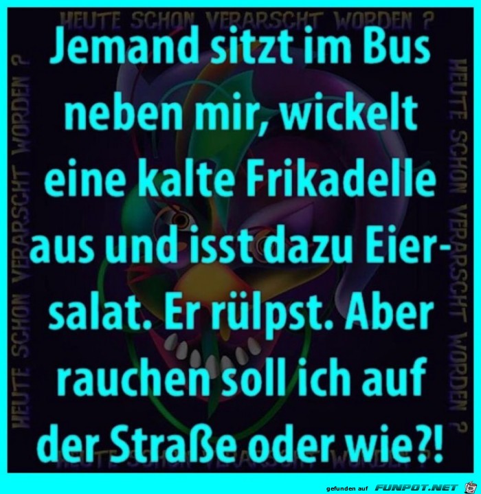 Essen im Bus