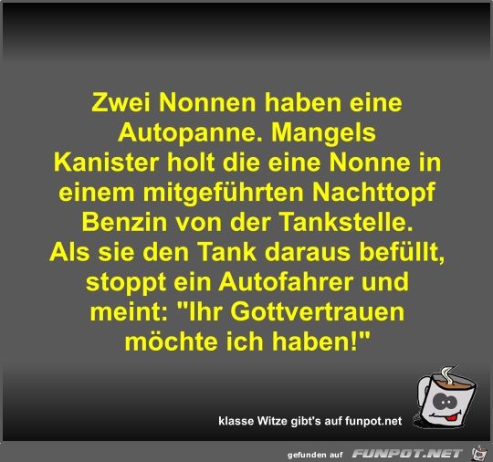 Zwei Nonnen haben eine Autopanne