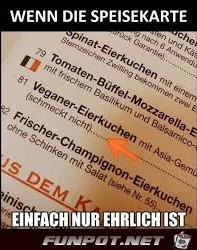 Speisekarte Speisekarte
