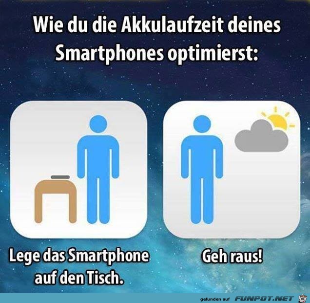 Akkulaufzeit erhöhen Akkulaufzeit erhöhen