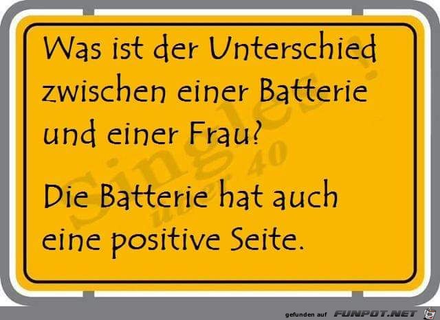 Unterschied Batterie vs. Frau