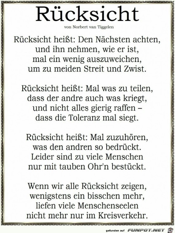 Rücksicht Rücksicht