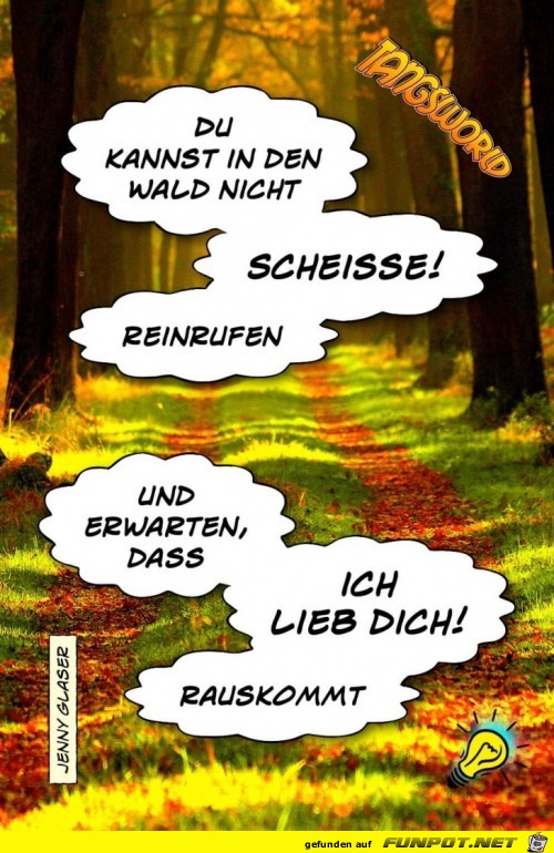 du kannst in den wald nicht