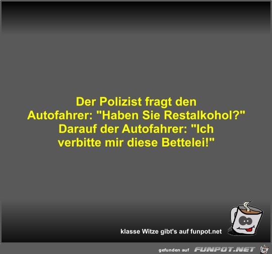 Der Polizist fragt den Autofahrer Der Polizist fragt den Autofahrer