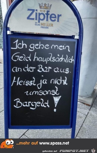 Geld an der Bar ausgeben