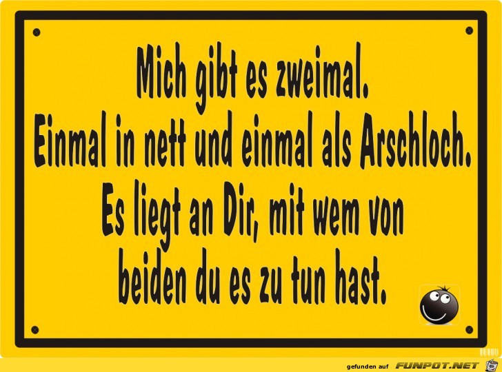 Schild nett-arsch