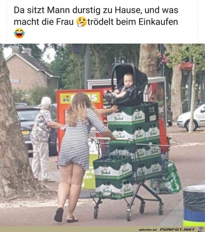 Die Frau troedelt