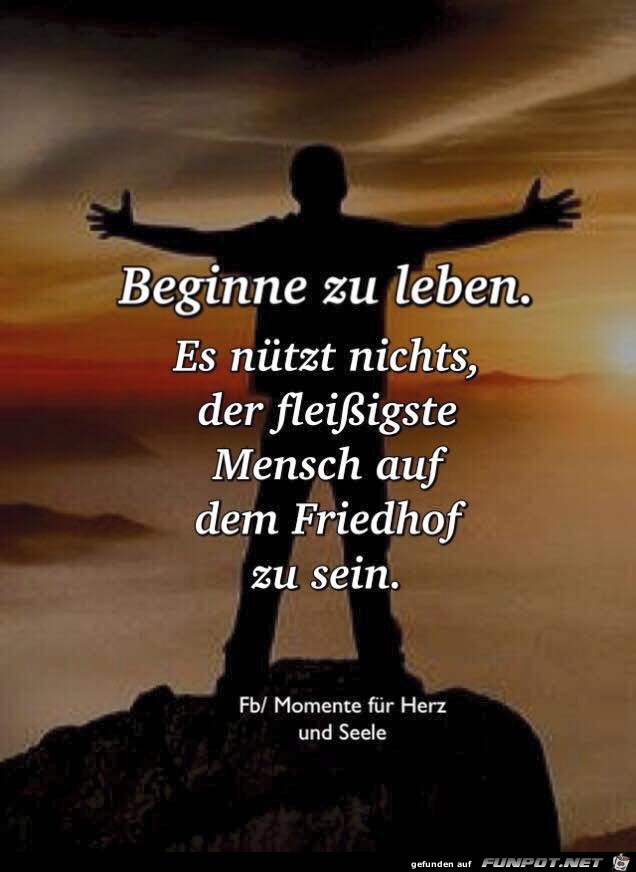 Beginne zu leben