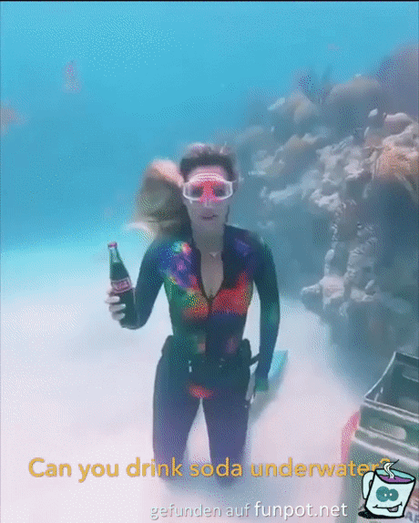 Cola unterwasser trinken