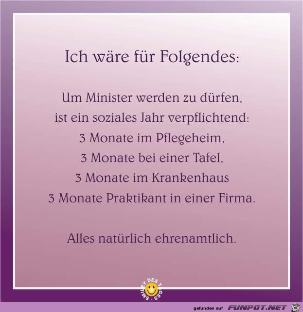 ich waere fuer folgendes ich waere fuer folgendes
