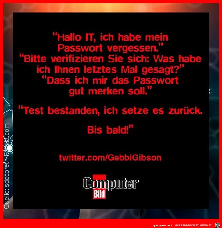 Passwort vergessen Passwort vergessen