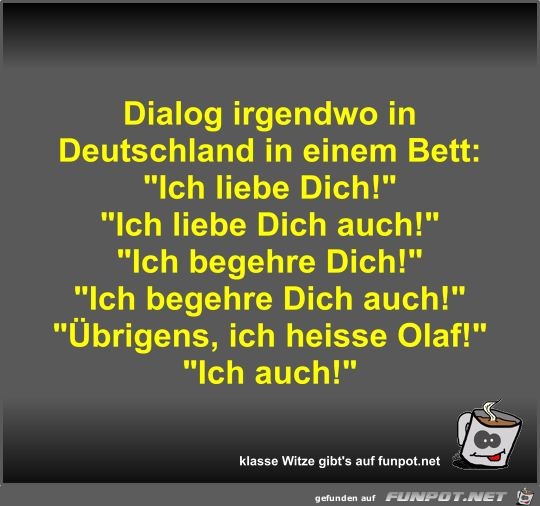 Dialog irgendwo in Deutschland in einem Bett Dialog irgendwo in Deutschland in einem Bett