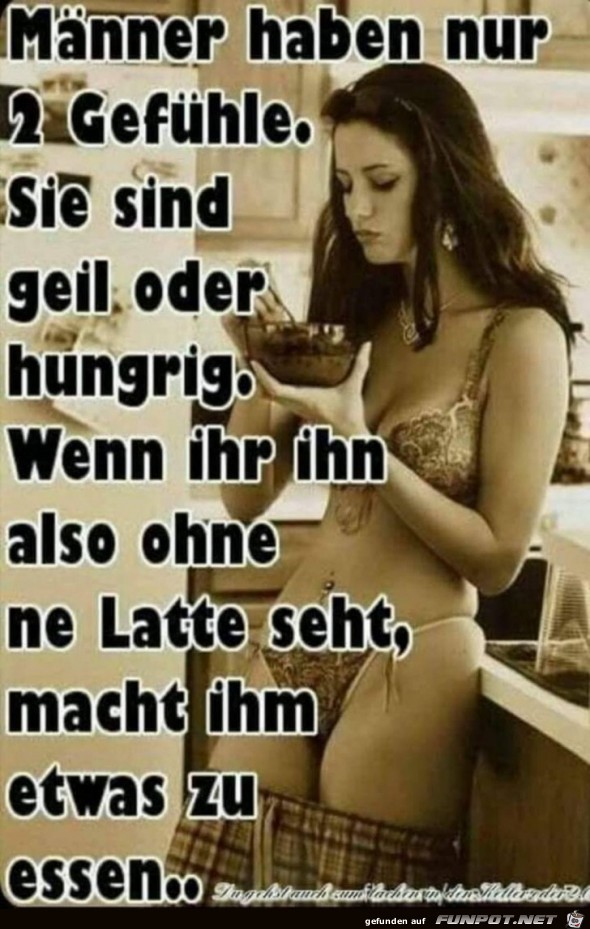 Männer haben nur 2 Gefühle... Männer haben nur 2 Gefühle...