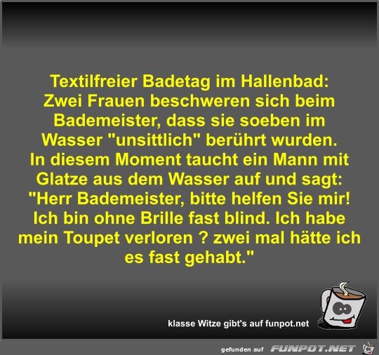 Textilfreier Badetag im Hallenbad Textilfreier Badetag im Hallenbad