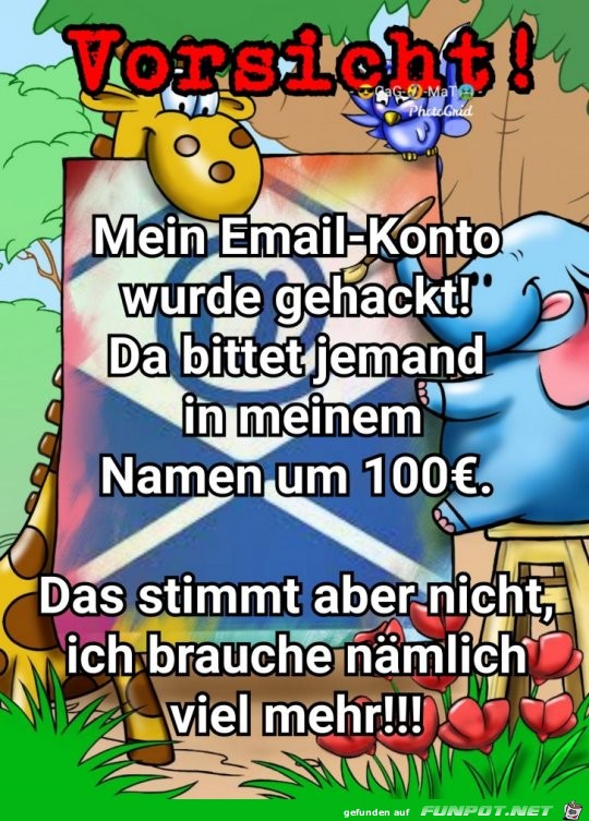 Vorsicht Mein E-Mail-Konto