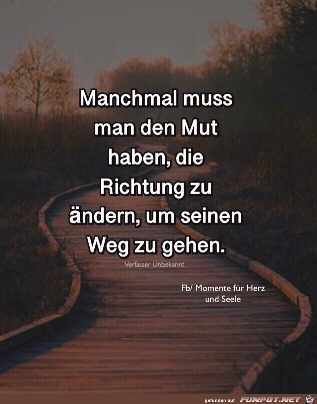 Manchmal muss man den Mut haben