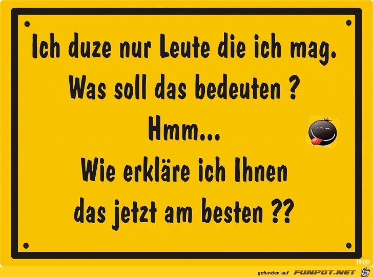 Schild duzen Schild duzen