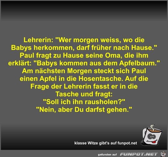 Lehrerin: Wer morgen weiss