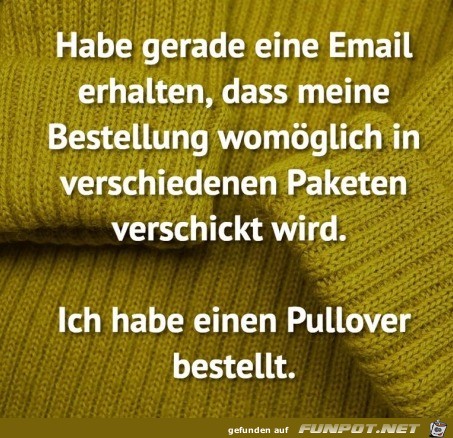 Pulli bestellt