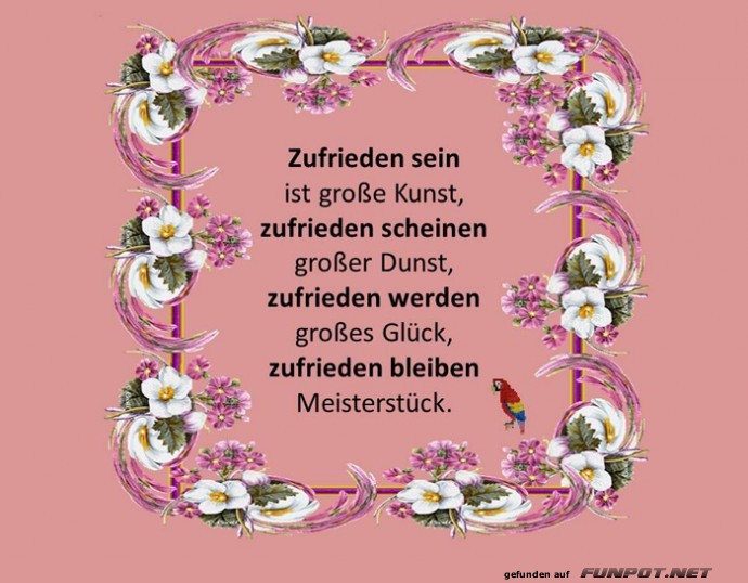 Zufrieden sein