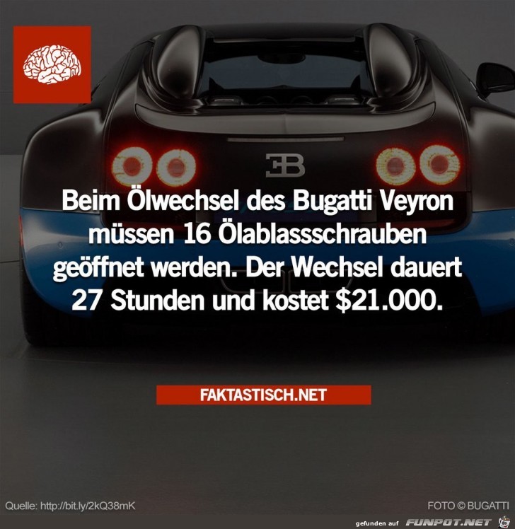 Ölwechsel beim Bugatti Ölwechsel beim Bugatti