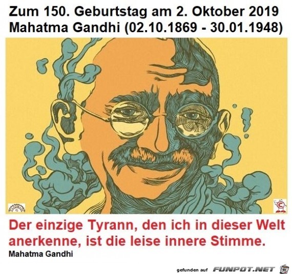 150. Geburtstag Gandhi