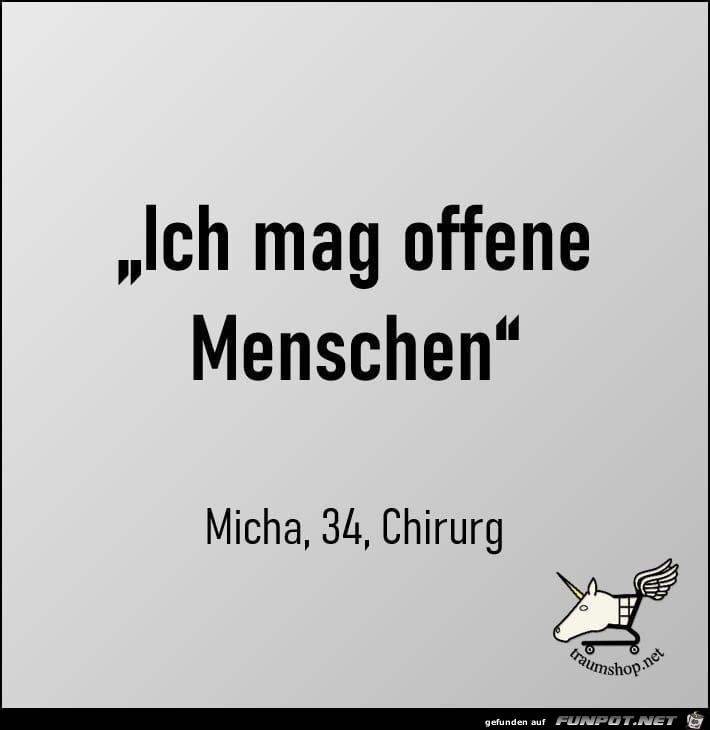 Ich mag offene Menschen