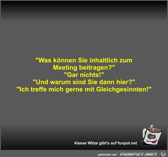 Was knnen Sie inhaltlich zum Meeting beitragen?