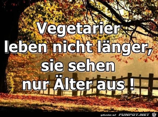 Vegetarier leben nicht laenger