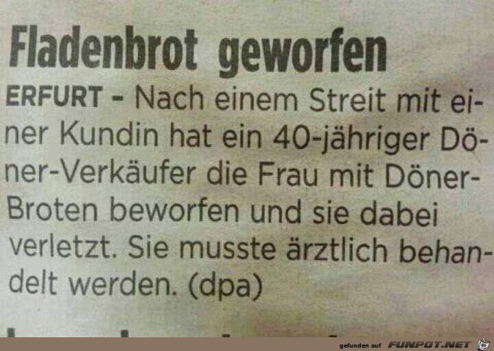Fladenbrot geworfen Fladenbrot geworfen