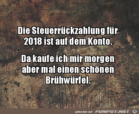 Nicht alles auf einmal verprassen