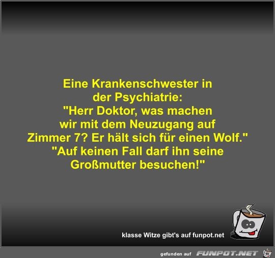 Eine Krankenschwester in der Psychiatrie Eine Krankenschwester in der Psychiatrie