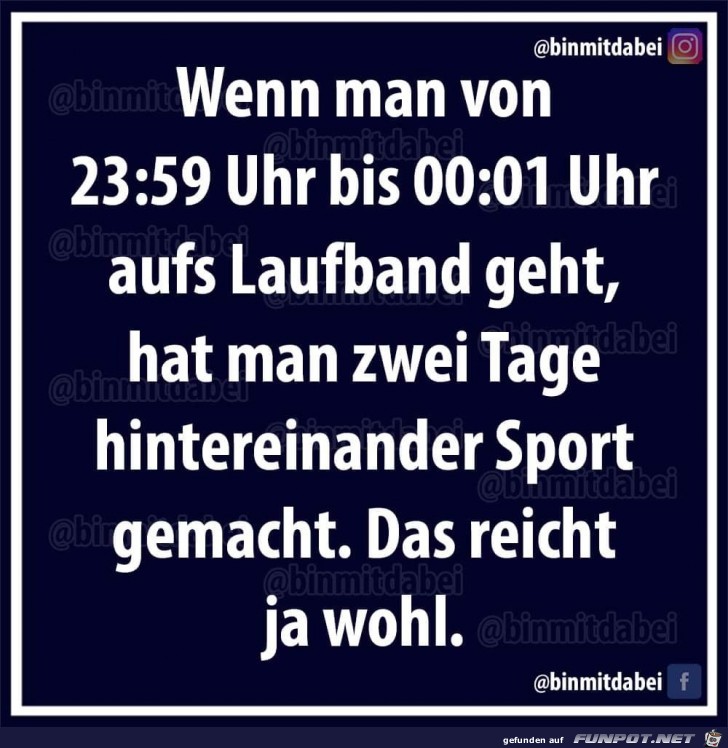 Habe Sport gemacht